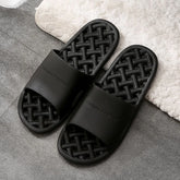 Open Toe Platform Slippers Black OutfitFlow