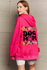 Simply Love Simply Love Full Size DOG MOM Graphic Hoodie Hot Pink OutfitFlow