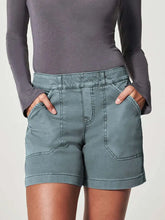 Full Size Vintage Washed Denim Shorts with Pockets Plus Size Blue OutfitFlow