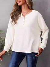 High-Low Quarter Snap Round Neck T-Shirt Ivory OutfitFlow