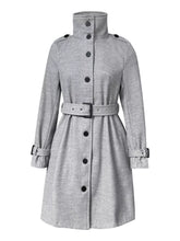 Button-Down Longline Coat with Belt Dark Gray OutfitFlow