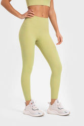 Millennia Highly Stretchy Wide Waistband Yoga Leggings Lemon OutfitFlow