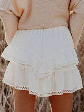 Lovelet Lace Detail Layered Skirt White OutfitFlow
