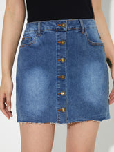 Pocketed Button Up Denim Skirt Medium OutfitFlow
