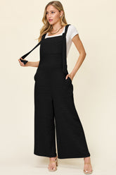 Double Take Full Size Sleeveless Wide Leg Jumpsuit Black OutfitFlow