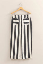 HYFVE Striped Pocket Detail Maxi Skirt BLACK CREAM OutfitFlow