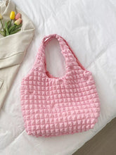 Textured Ruched Shoulder Bag Pink One Size OutfitFlow