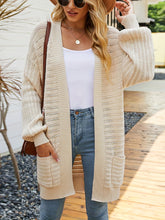 Open Front Sweater Cardigan with Pockets Ivory OutfitFlow