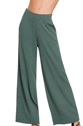 Zenana Viscose Ribbed Sweater Pants ASH JADE OutfitFlow