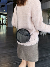 Fringe Studded PU Leather Bag Black One Size OutfitFlow