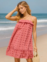 Ruffled Swiss Dot Cami Dress Burnt Coral OutfitFlow