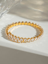 Stainless Steel Inlaid Zircon Bracelet Gold One Size OutfitFlow