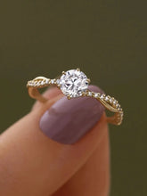 925 Sterling Silver Inlaid Zircon Ring Gold OutfitFlow