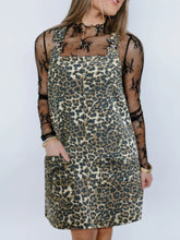 Leopard Print Denim Overall Dress Leopard OutfitFlow