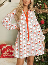 Christmas Santa Print Button Front Mini Dress White Trendsi