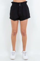 American Bazi High Waist Shorts Black OutfitFlow