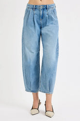 RISEN Full Size Mid Rise Fit Crop Wide Volume Leg Jeans Plus Size MEDIUM OutfitFlow