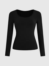 Round Neck Long Sleeve T-Shirt Black OutfitFlow