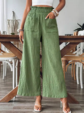 High-Waisted Wide Leg Pants Matcha Green OutfitFlow