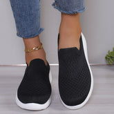 Breathable Round Toe Mesh Slip-On Black OutfitFlow