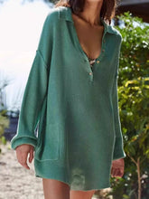 Ribbed Knit Long Sleeve Romper Green OutfitFlow