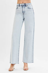 RISEN Full Size High Rise Wide Leg Jeans Plus Size LIGHT OutfitFlow