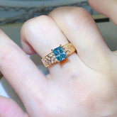 1 Carat Moissanite 925 Sterling Silver Ring Gold OutfitFlow