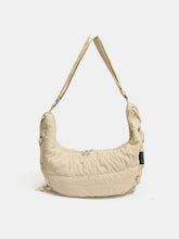 Lace-Up Polyester Crossbody Bag Beige One Size OutfitFlow