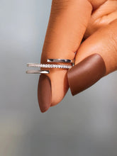 925 Sterling Silver Inlaid Zircon Ring Silver OutfitFlow