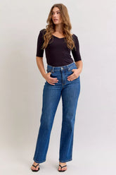 Judy Blue High Waist Tummy Control Straight Jeans MD OutfitFlow