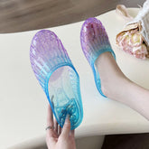 Round Toe Flats Sandals Blue OutfitFlow