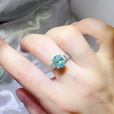 2 Carat Moissanite 925 Sterling Silver Ring Turquoise OutfitFlow