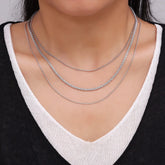 Titanium Steel Three-Layered Necklace Silver One Size OutfitFlow