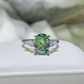 3 Carat Moissanite 925 Sterling Silver Ring Lime OutfitFlow