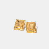 18K Gold-Plated Stainless Steel Square Shape Earrings Gold One Size OutfitFlow
