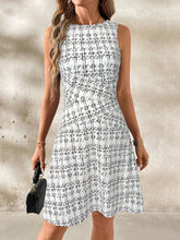 Round Neck Sleeveless Dress White OutfitFlow