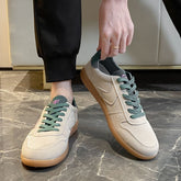 Round Toe Lace Up Sneakers Beige OutfitFlow