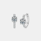 2.36 Carat Moissanite Zircon 925 Sterling Silver Hoop Earrings Silver One Size OutfitFlow