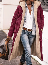 Plus Size Zip Up Sherpa Hooded Coat Burgundy OutfitFlow