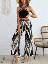 Wide Strap Sleeveless Top and Pants Set Black OutfitFlow