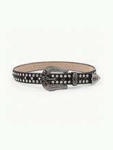 PU Leather Skull Belt Black OutfitFlow