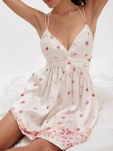 Floral Print Cutout Cami Dress White OutfitFlow