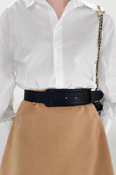 PU Leather Belt Black One Size OutfitFlow