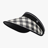 Plaid Natural Grass Adjustable Sun Hat Black One Size OutfitFlow