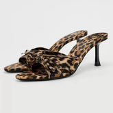 Bow Leopard Kitten Heel Sandals Leopard OutfitFlow