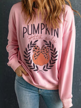 Halloween Leopard Bowknot Pumpkin Graphic Sweatshirt Dusty Pink OutfitFlow