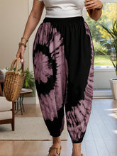 Tie-Dye Elastic Waist Pants Dusty Pink OutfitFlow