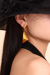 18K Gold-Plated Triangle Dangle Earrings Gold One Size OutfitFlow