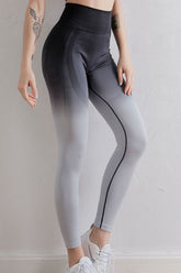 Gradient High Waist Sports Leggings Black White OutfitFlow