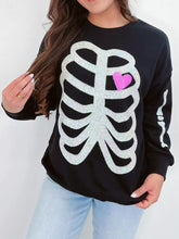 Full Size Halloween Round Neck Long Sleeve Sweatshirt Plus Size Black OutfitFlow